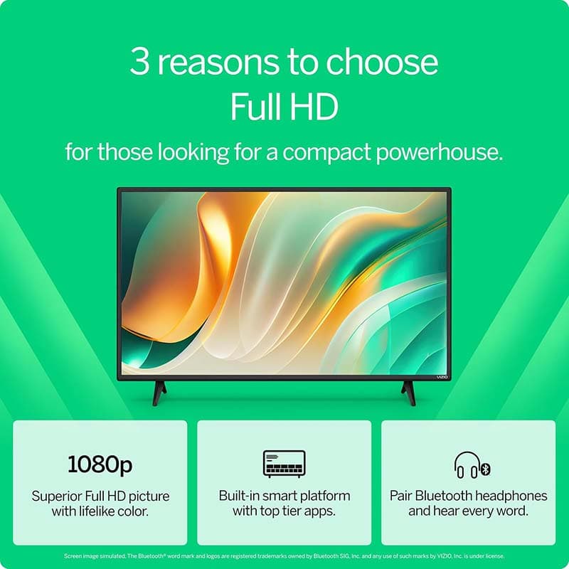 4VIZIO 40-inch Full HD 1080p Smart TV with DTS VirtualX, Alexa Compatibility, Google Cast Built-in, Bluetooth Headphone Capable (1)