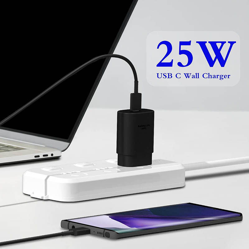 5Type C Charger, 2-Pack 25W Type C Super Fast Charging Block with 6ft USB C Charger Cable Compatible with Galaxy