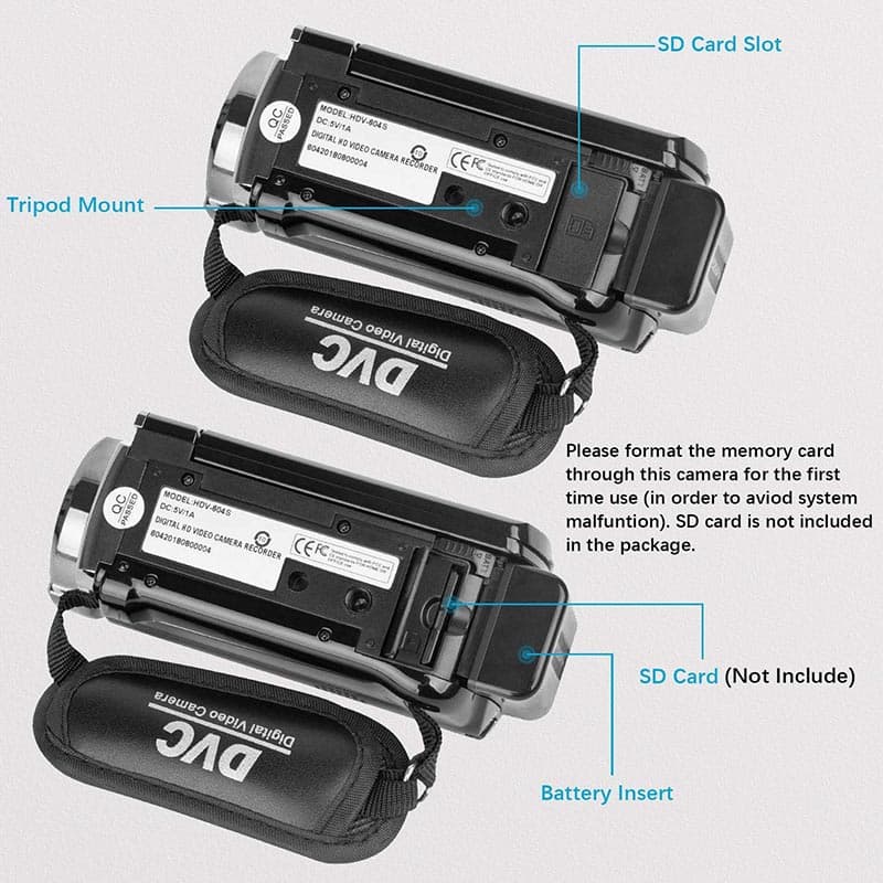 5Video Camera Camcorder Digital Camera Recorder Full HD 1080P 15FPS 24MP 3