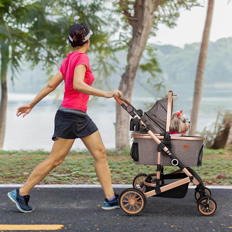 8Pet Stroller with 4 Wheels, Foldable Pet Travel Carrier for SmallMedium Dogs Cats up to 50lbs, Detachble Portable Pet Bag, Storage Basket, Car Seat 3 in 1 Multifunctional
